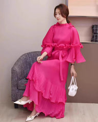 Luxury Pleated Ruffle Dress