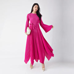 Luxe Plissé Pleated Midi Dress