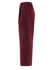 Luxe Burgundy Wool Blend Wide Leg Pant Suit