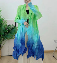 Luxury Geometric Pleated Cardigan
