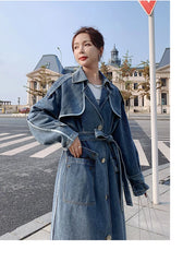 Women's Stylish Oversized Denim Trench Coat