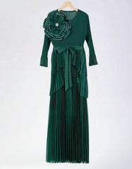 Japanese Plissé Floral Dress