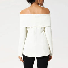 Women's Elegant Off-Shoulder Stylish Blazer Top