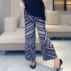 Luxury Pleats Geometric Pants