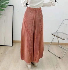 Plissé Pleated Wide-Leg Trousers
