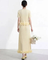 Luxury Pleated Skirt & Top Set