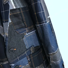 Men's Authentic Denim Patchwork Jacket Coat