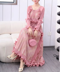 Luxury Plisse Ruffled Tiered Dress