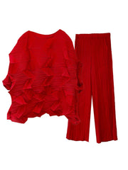 Luxe Pleated Pull-On Pants & Oversized Top Set