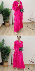 Luxurious Plissé Ruffles Dress