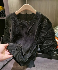 Sculptural Pleated Crinkle Top