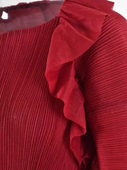 Formal Plissé Ruffle Dress