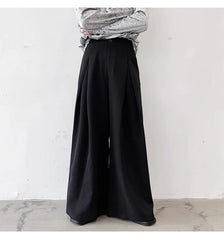 Men's Pleated Wide Baggy Pants | Luxury Streetwear