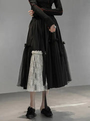 Elegant Lace Pull-On Tulle Skirt