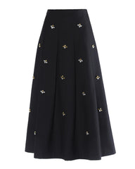 Luxury Crystal High-Waist Skirt