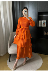 Women's Giselle Pleated Long Sleeve Dress