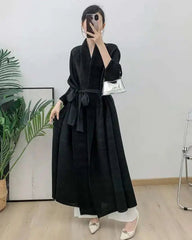 Luxury Plissé Longline Coat