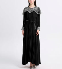 Luxury Plissé Embellished Dress