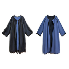 Avant-Garde Oversized Mesh-Layer Coat