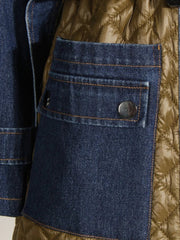 Luxe Quilted Denim Trench Coat