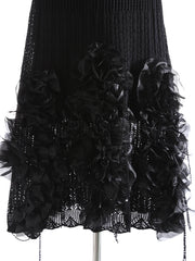 Luxury 3D Floral Knit Skirt