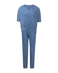 Pleated Twist Pants Set