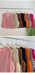 Luxury Pleated Ruffle Cuff Blouse