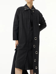 Black Eyelet Blouse Shirt Dress