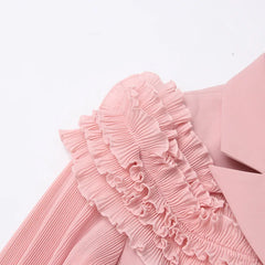 Luxury Ruffled Pleated Skirt Set