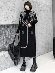 Oversized 3D Graphic Knit Dress