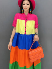 HEYFANCYSTYLE Oversized Color Block Dress