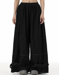 Luxury Denim Wide-Leg Pants