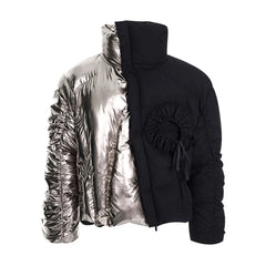 Men's Warm Luxe Chromatic Silver & Black Puffer Jacket