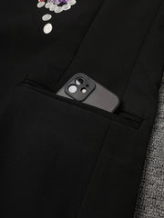 Floral Embroidered Oversized Blazer