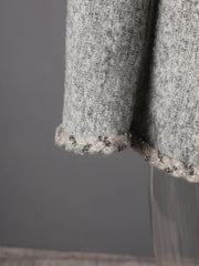 Luxury Collarless Tweed Blazer