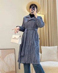 Luxury Pleated Trench Coat