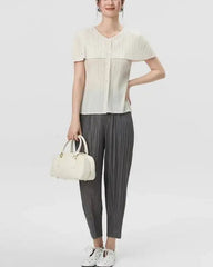 Luxury Pleated Cape Blouse