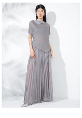 Luxe Pleats Sheer Wide-Leg Trousers & Top