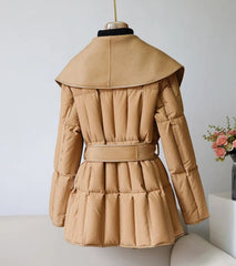 Luxe Woolen Duck Down Puffer Coat