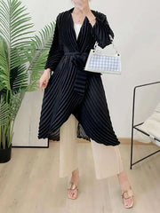 Luxury Geometric Pleated Cardigan