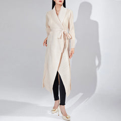 Premium Formal Plissé Duster Coat