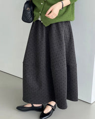 Luxury Woolen Polka-dot Skirt