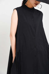 Luxury Oversized Sleeveless Shirt Dress