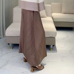 Casual Luxe Wide-Leg Plissé Pants