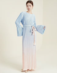 Elegant Ombre Plissé Dress