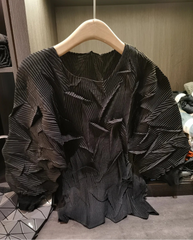Sculptural Pleated Crinkle Top
