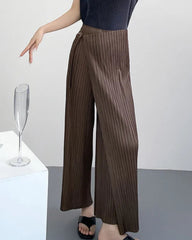 Wrap-Front Pleated Palazzo Pants