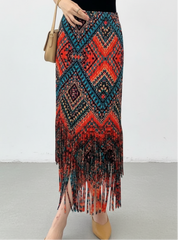 Luxury Pleated Fringe Skirt