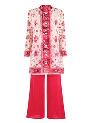 Pleated Top & Wide-Leg Pant Set