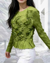 Luxury Crinkle Pleated Top